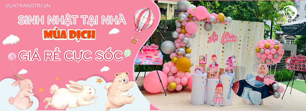 Trang trí sinh nhật 3d cho bé Minh Khôi Mỹ Khánh chủ đề unicorn