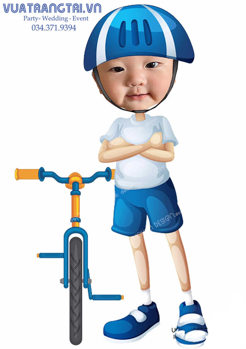 Chipi sinh nhật bé trai lái xe đạp